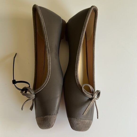 C.Paravano Women's Pump Square Toe Low Block Heels, Grey, Size 39/8 -8.5 NWOT - Picture 4 of 10